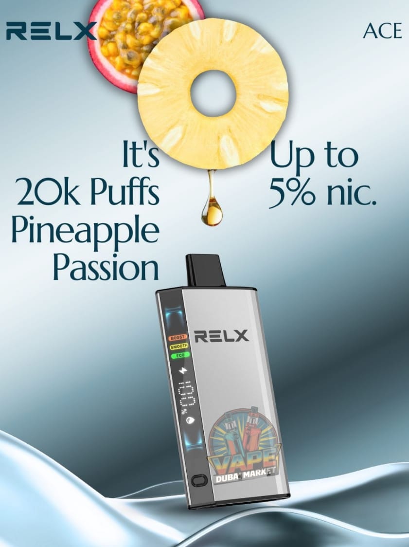 Buy Relx Ace 20000 Puffs Dubai  Rechargeable Vape with Smart LED