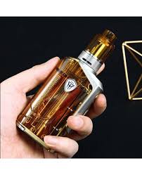 Rincoe Jellybox 228W TC Kit amber clear color vape mod device IN HAND