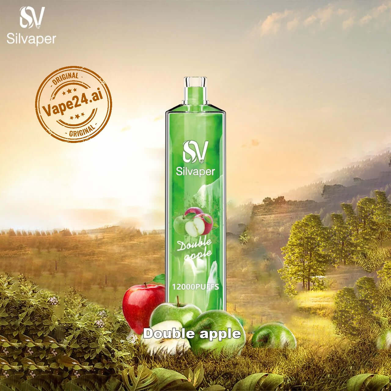 Silvaper Double Apple 12000 puffs disposable vape with double apple flavor
