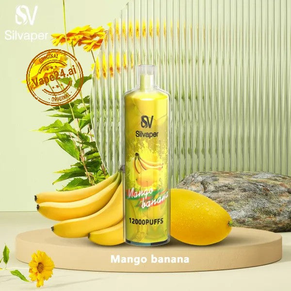 Silvaper Mango Banana 12000 puffs disposable vape with mango banana flavor