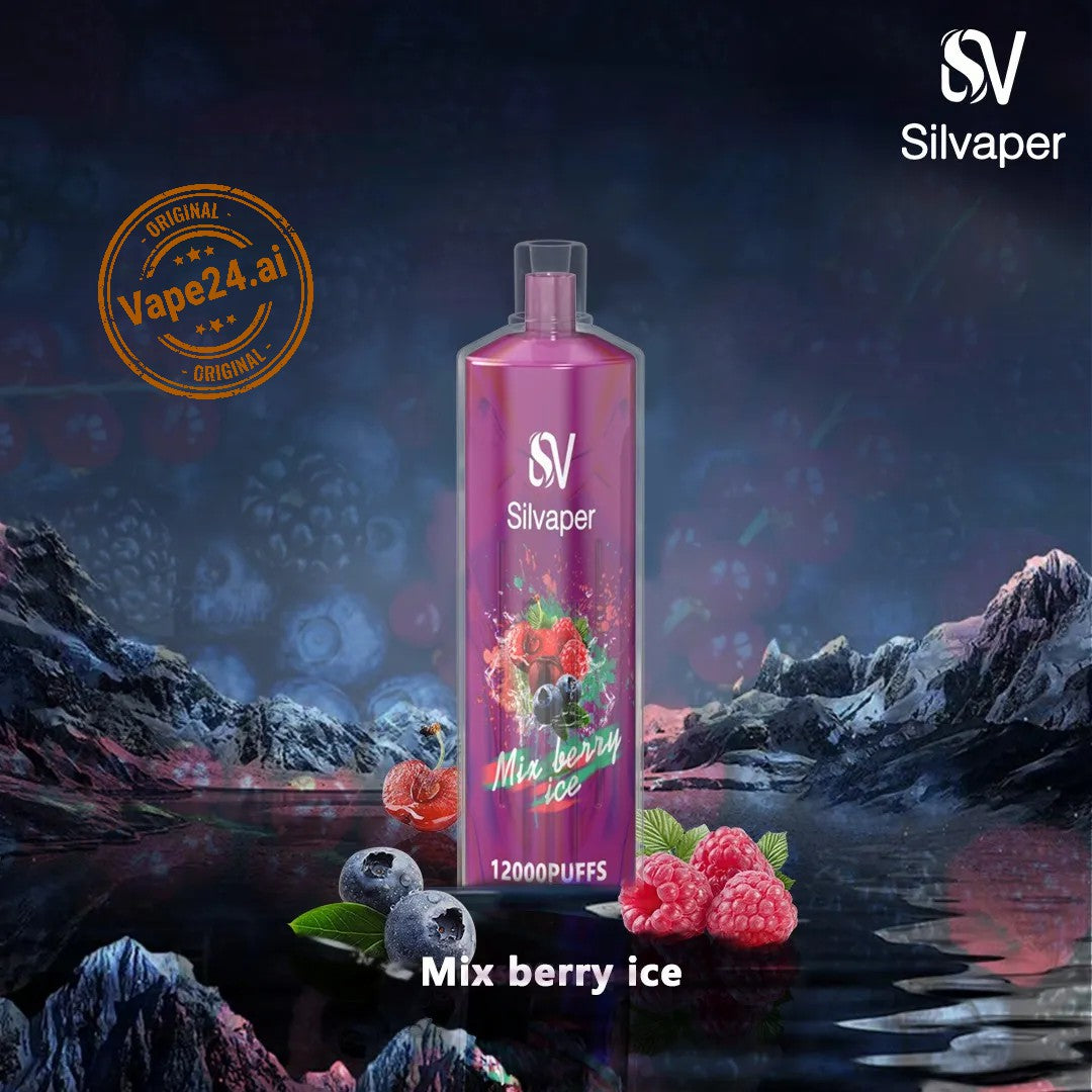 Silvaper Mix Berry Ice 12000 puffs disposable vape with mixed berry ice flavor