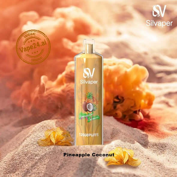 Silvaper Pineapple Coconut 12000 puffs disposable vape with pineapple coconut flavor
