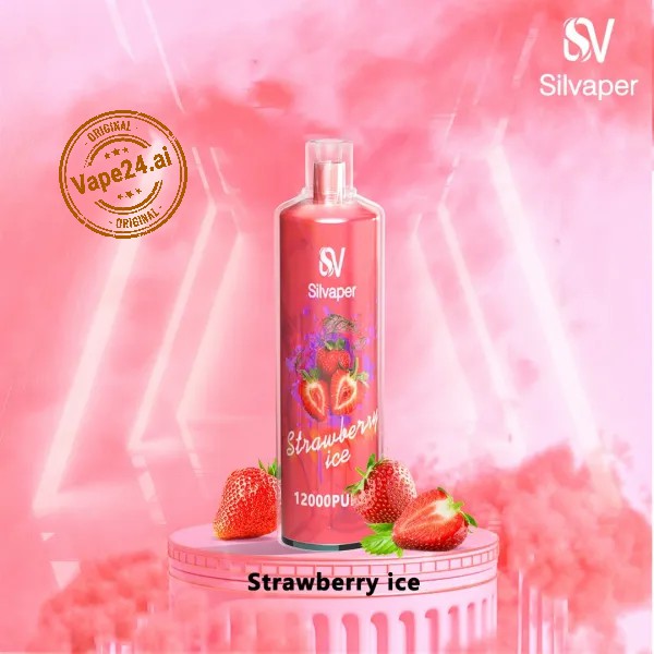 Silvaper Strawberry Ice 12000 puffs disposable vape with strawberry ice flavor