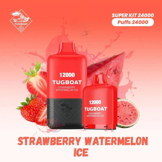 Tugboat Super Kit Strawberry Watermelon Ice 24000 Puffs Disposable Vape with fresh fruits