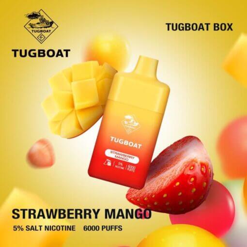 Tugboat Strawberry Mango – 6000 puffs disposable vape with strawberry mango flavor, 5% salt nicotine