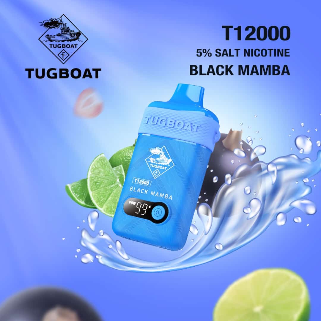 Tugboat T12000 Black Mamba – 12000 puffs disposable vape with black mamba flavor