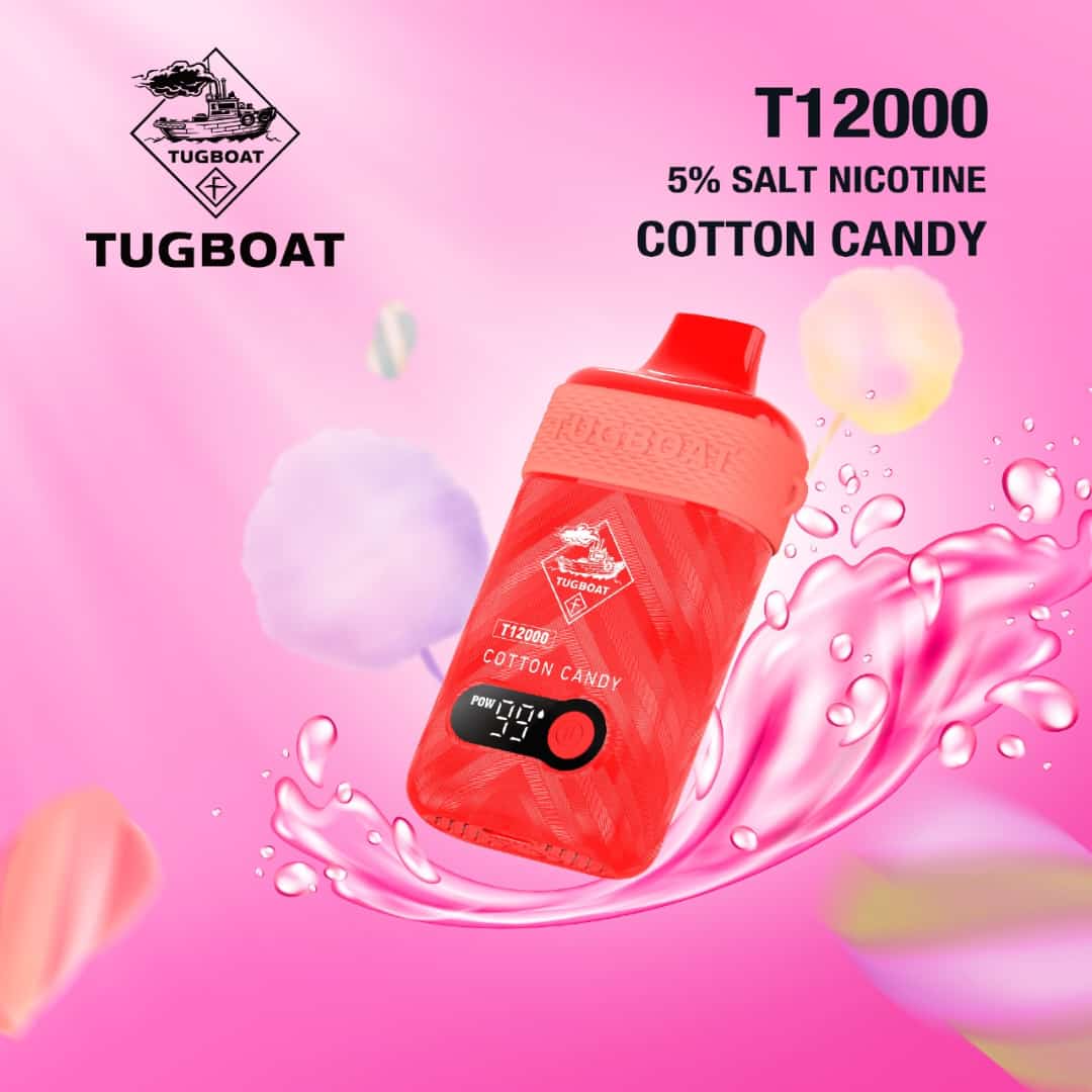 Tugboat T12000 Cotton Candy – 12000 puffs disposable vape with cotton candy flavor
