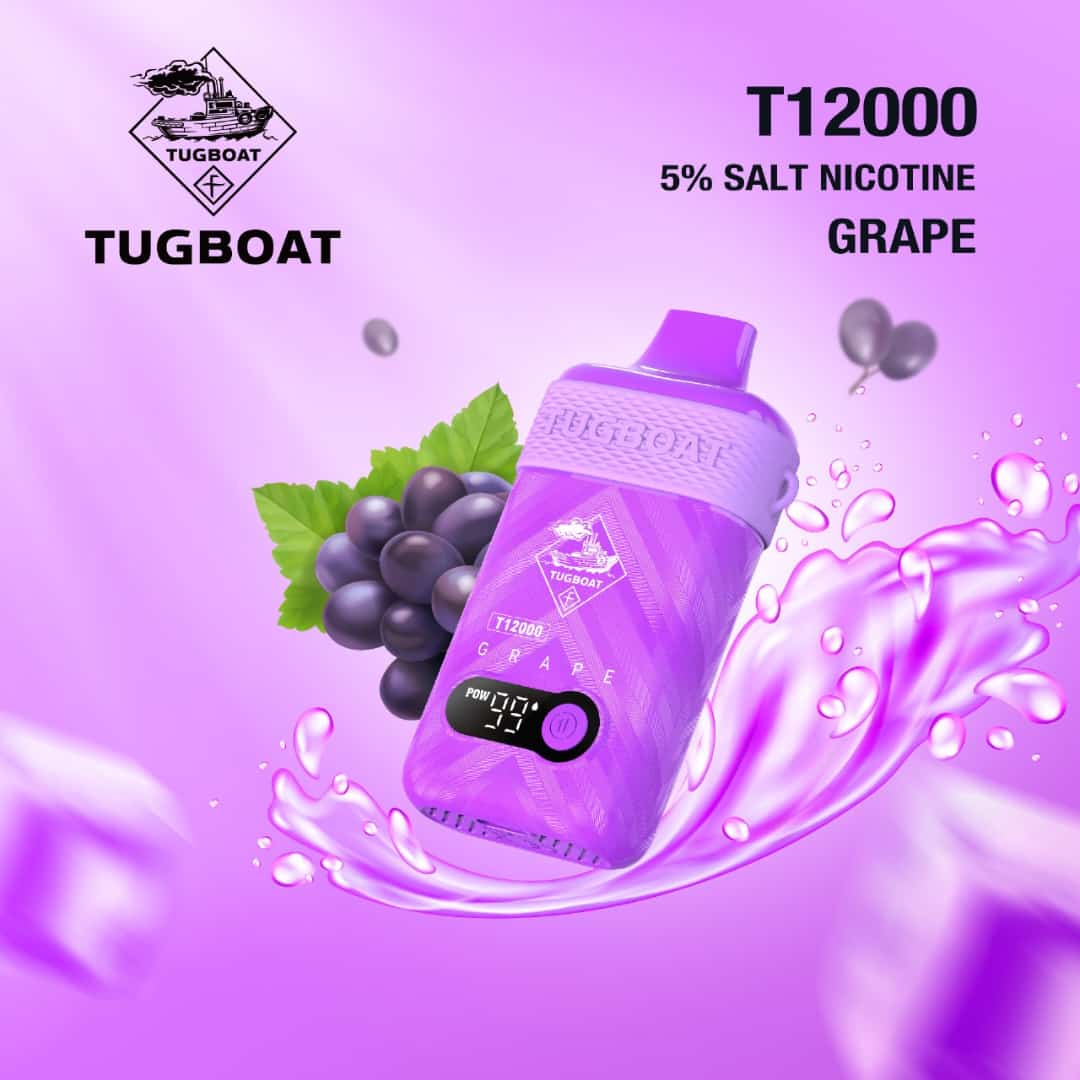 Tugboat T12000 Grape – 12000 puffs disposable vape with grape flavor