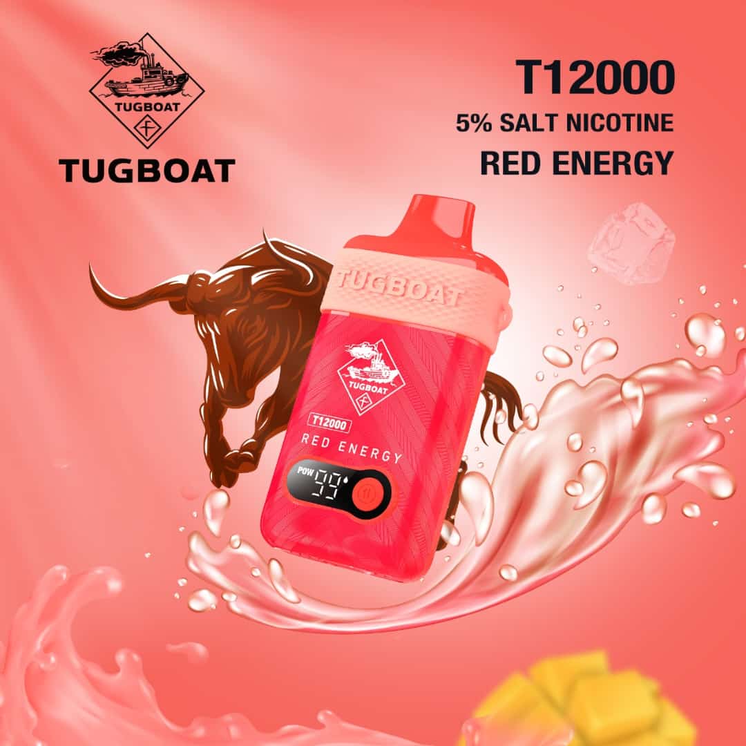 Tugboat T12000 Red Energy – 12000 puffs disposable vape with red energy drink flavor