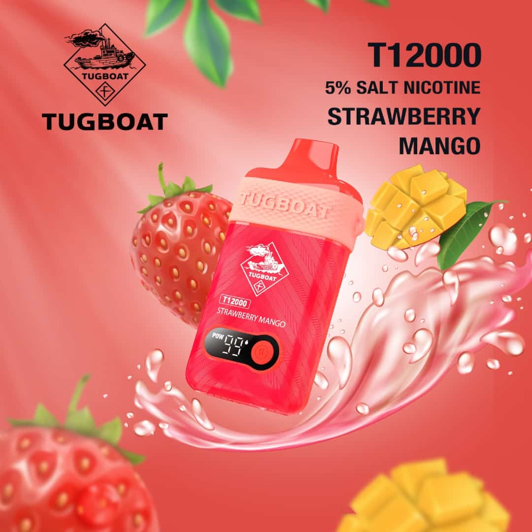 Tugboat T12000 Strawberry Mango – 12000 puffs disposable vape with strawberry mango flavor