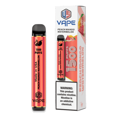 US Vape Peach Mango Watermelon disposable vape 1500 puffs with box
