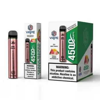 US Vape Peach Mango Watermelon disposable vape 4500 puffs with box and device