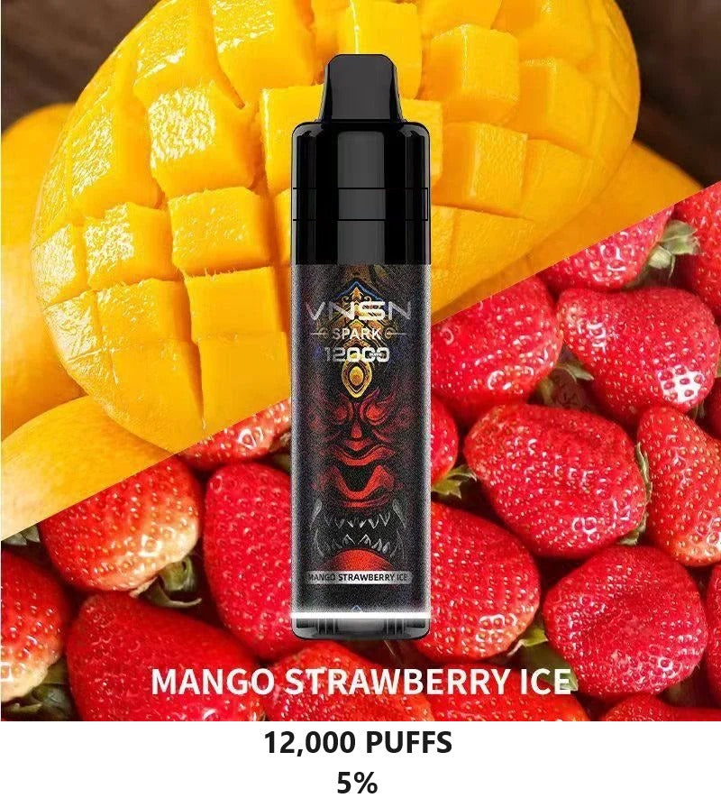 VNSN Spark Mango Strawberry Ice disposable vape 12000 puffs with mango strawberry flavor