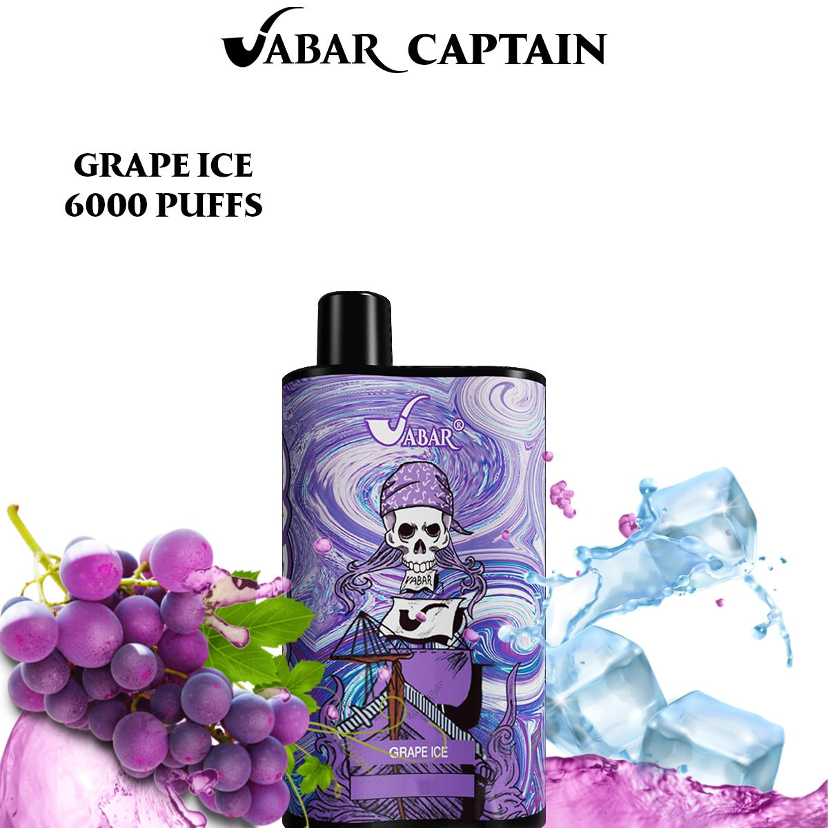 Vabar Captain Grape Ice – 6000 puffs disposable vape with grape ice flavor