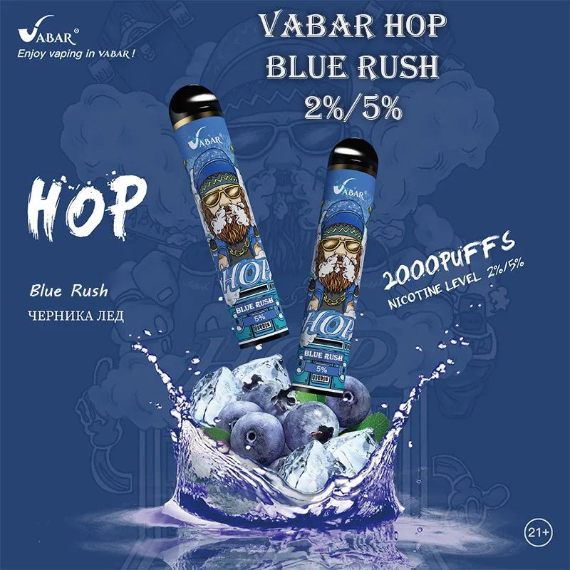 Vabar Hop Blue Rush – 2000 puffs disposable vape with blueberry ice flavor