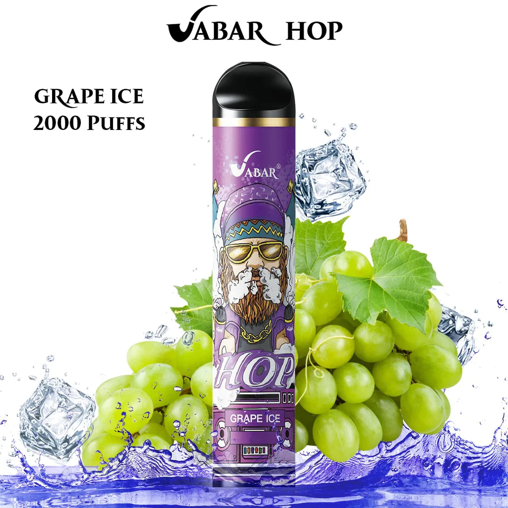 Vabar Hop Grape Ice – 2000 puffs disposable vape with grape ice flavor and green grapes