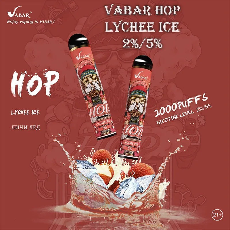 Vabar Hop Lychee Ice – 2000 puffs disposable vape with lychee ice flavor