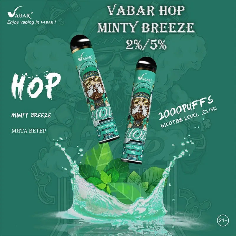 Vabar Hop Minty Breeze – 2000 puffs disposable vape with minty breeze flavor