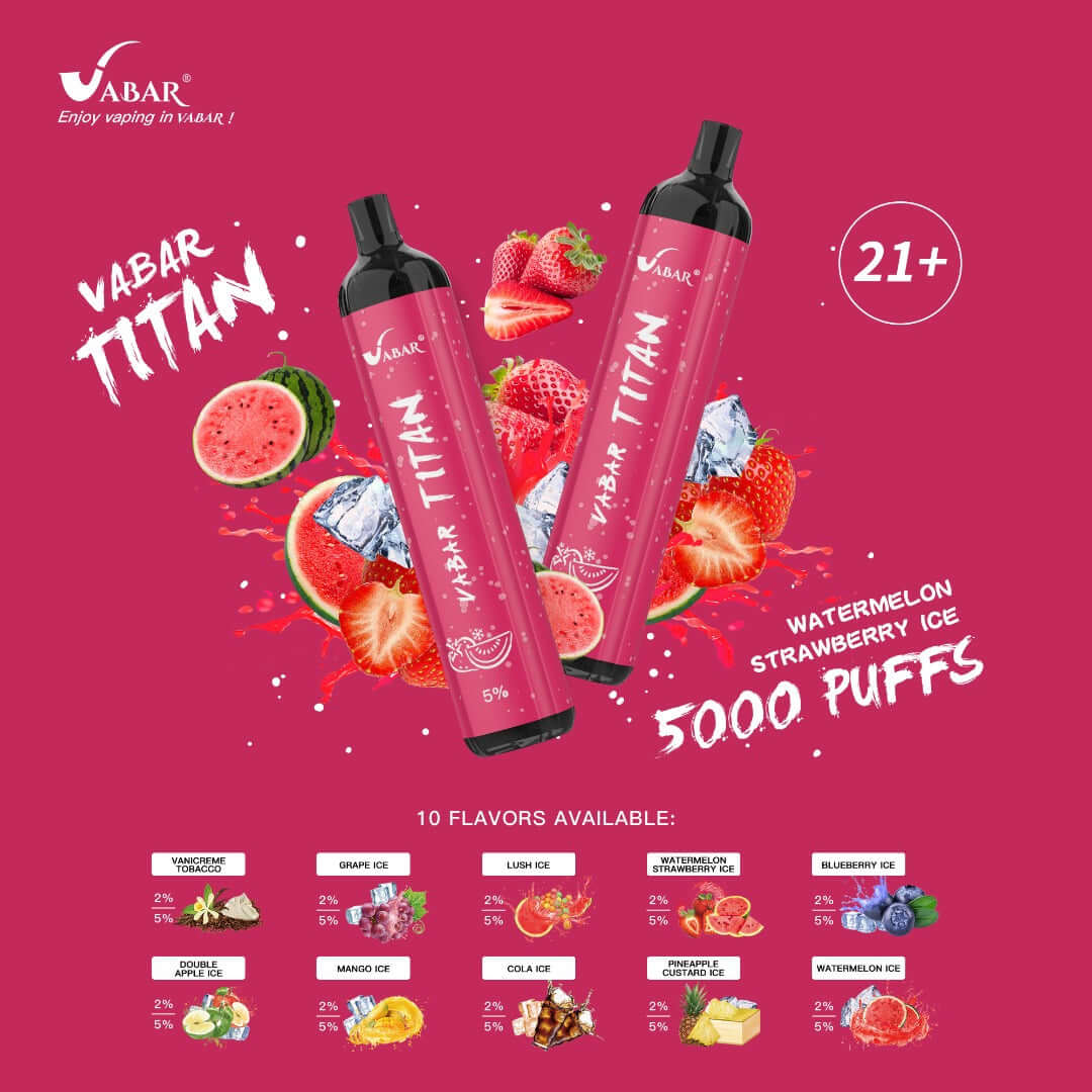 Vabar Titan Watermelon Strawberry Ice Disposable Vape 5000 puffs