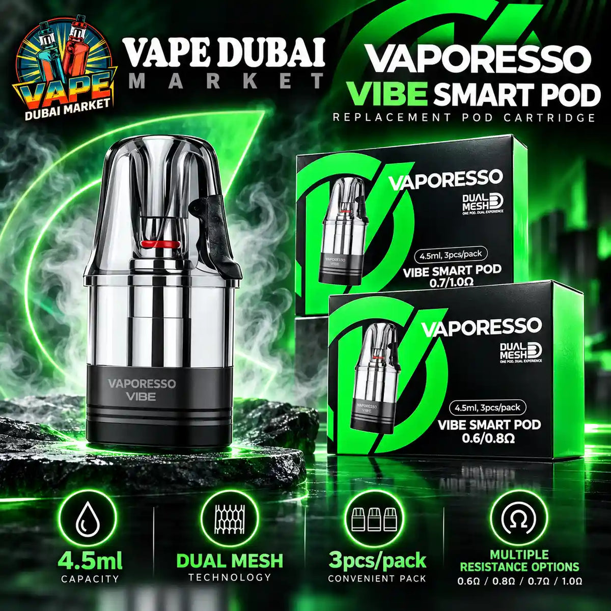 Vaporesso Vibe Dual Mesh Smart Pod - 4.5ml