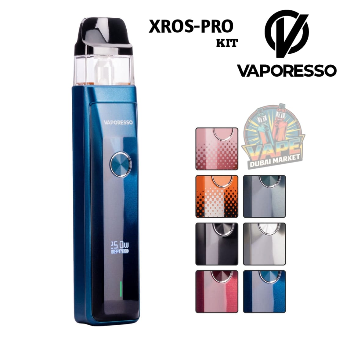 Vaporesso Xros Pro Vape Kit blue color with all color options lineup