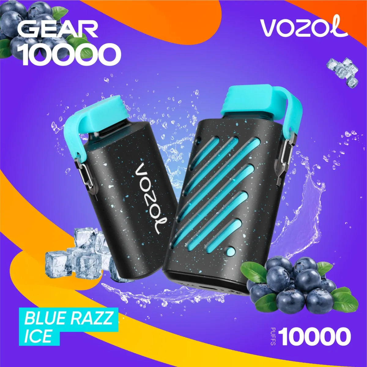 Vozol Gear Blue Razz Ice 10000 puffs disposable vape with blue raspberry ice flavor UAE