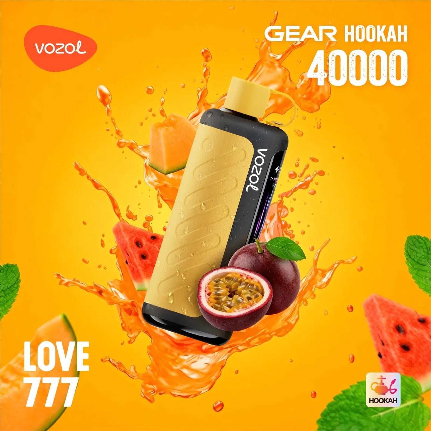 Vozol Gear Hookah Love 777 40000 puffs disposable vape with watermelon flavours