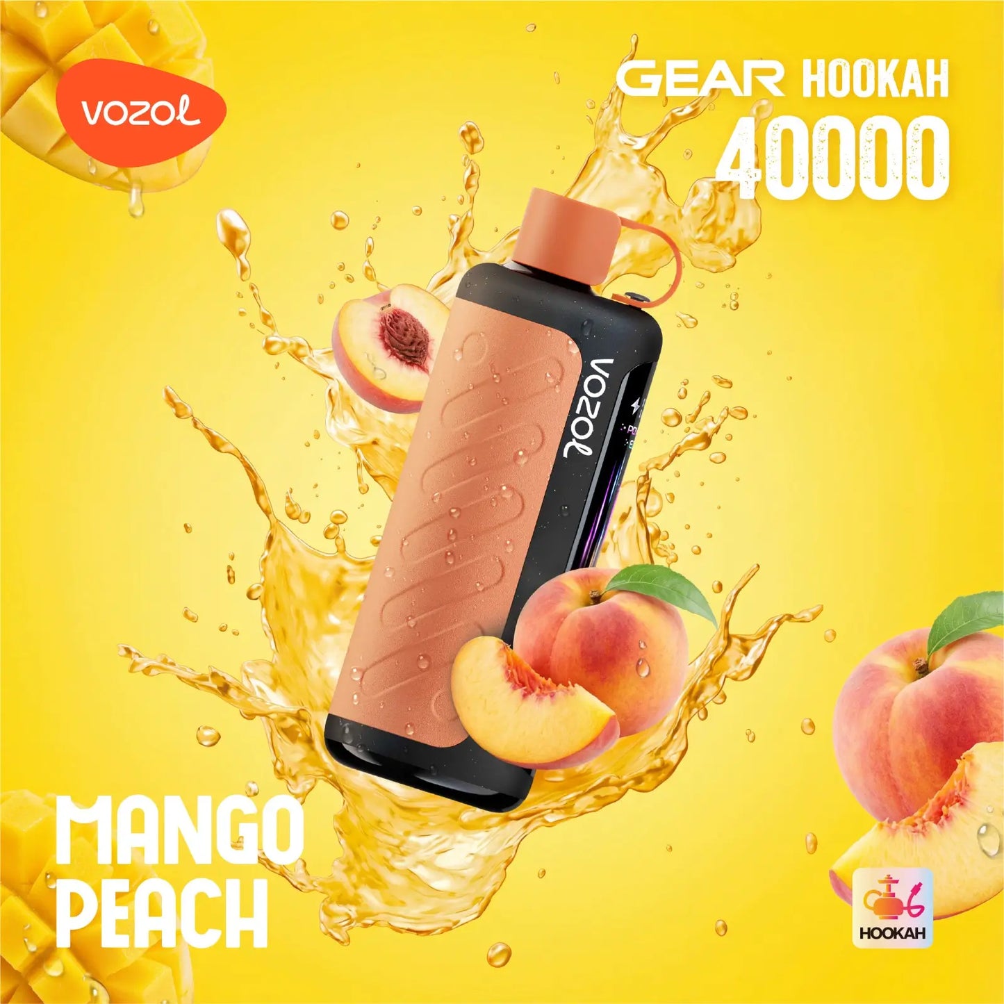 Vozol Gear Hookah Mango Peach 40000 puffs disposable vape with Mango & Apple flavours