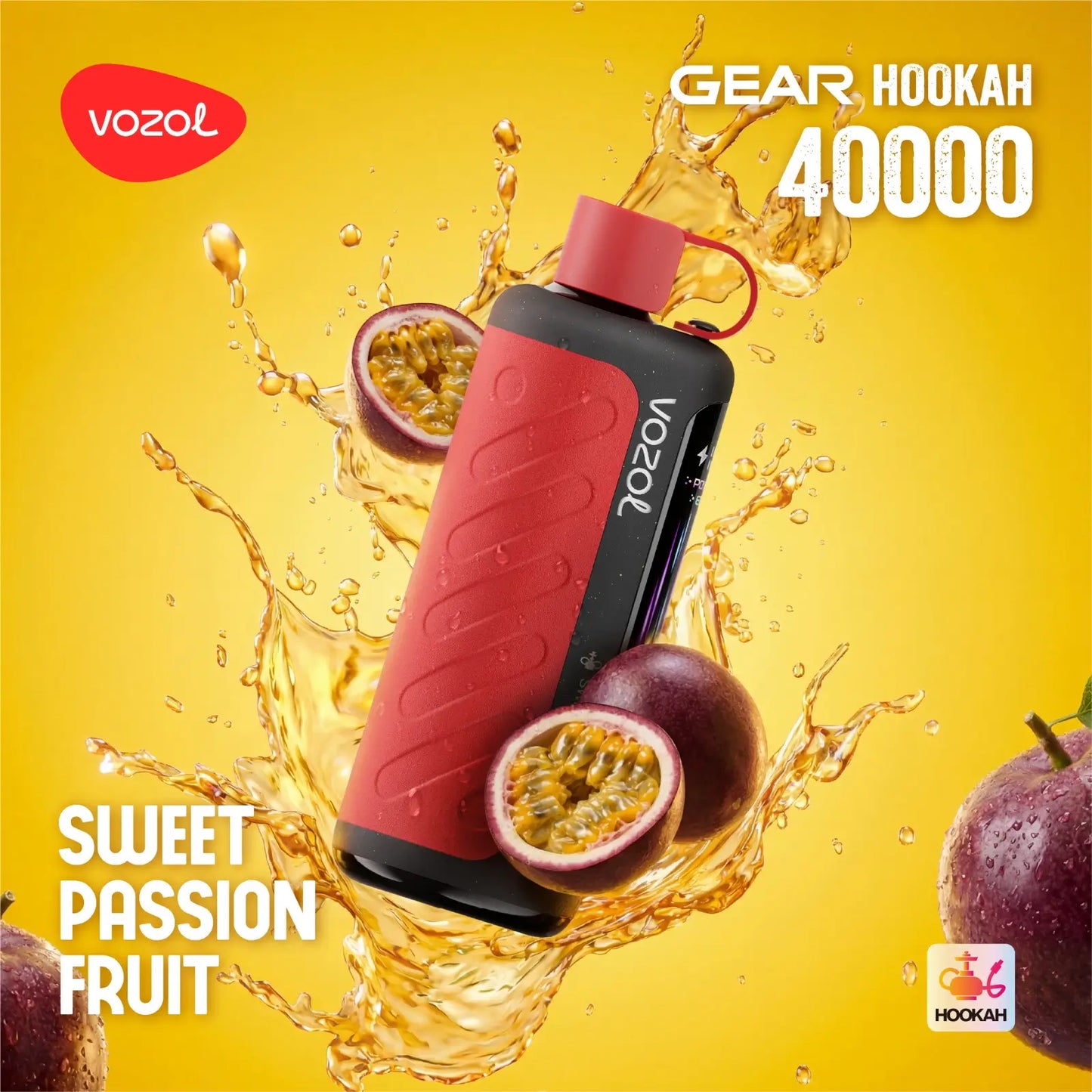 Vozol Gear Hookah Sweet Passion Fruit 40000 puffs disposable vape with passionfruit