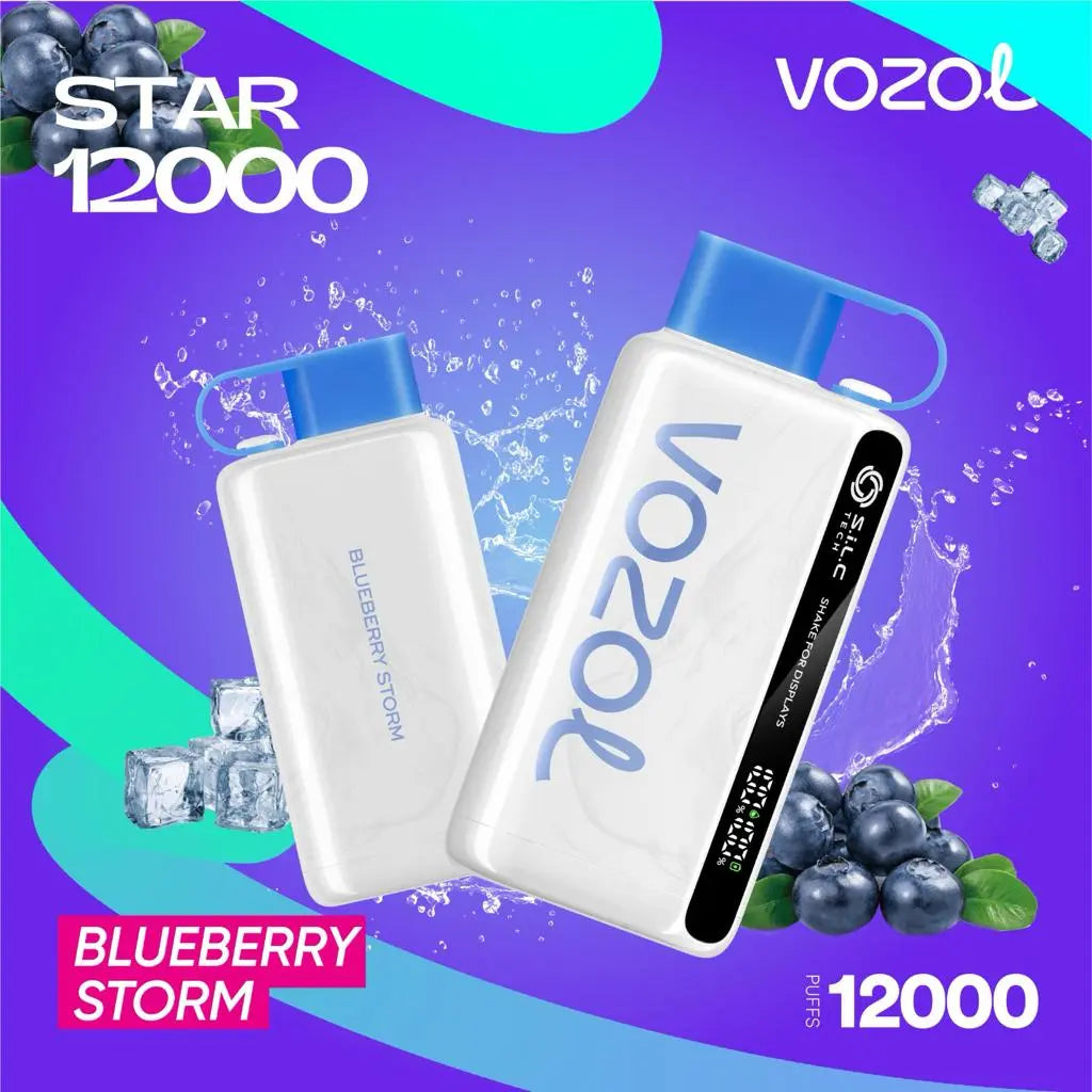 Vozol Star 12000 Blueberry Storm – disposable vape with blueberry storm flavor