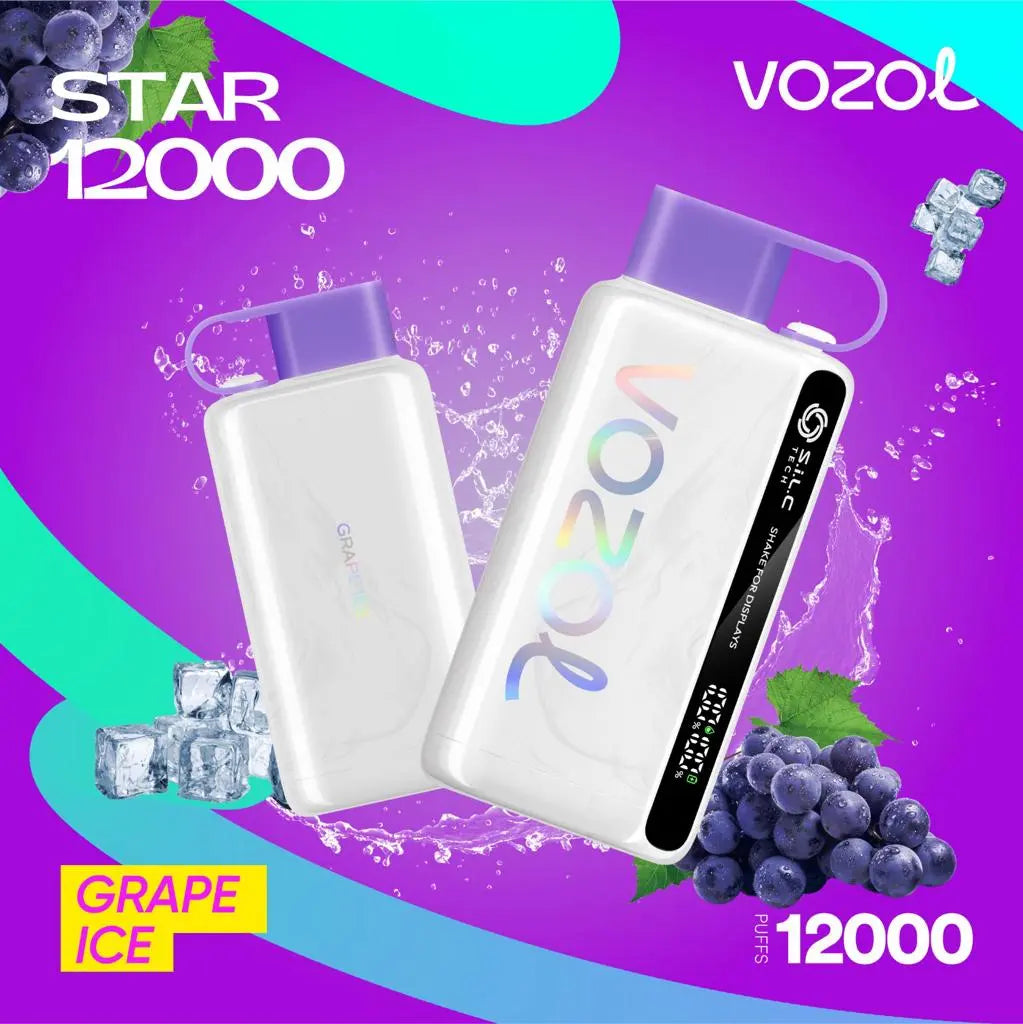 Vozol Star 12000 Grape Ice – disposable vape with grape ice flavor