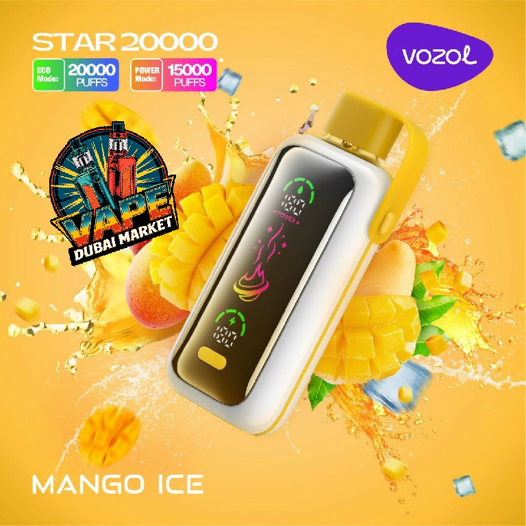 Vozol Star Mango Ice vape with 20000 puffs and adjustable power modes