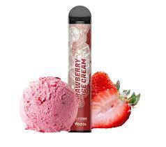 Vozol Strawberry Ice Cream vape with strawberry and ice cream scoop