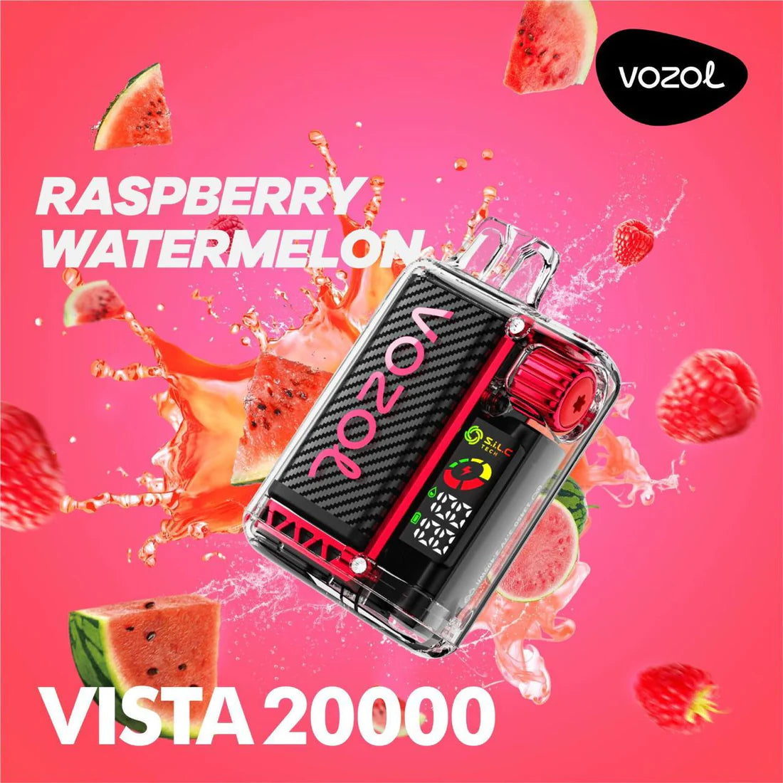 Vozol Vista 20000 Raspberry Watermelon – disposable vape with raspberry watermelon flavor