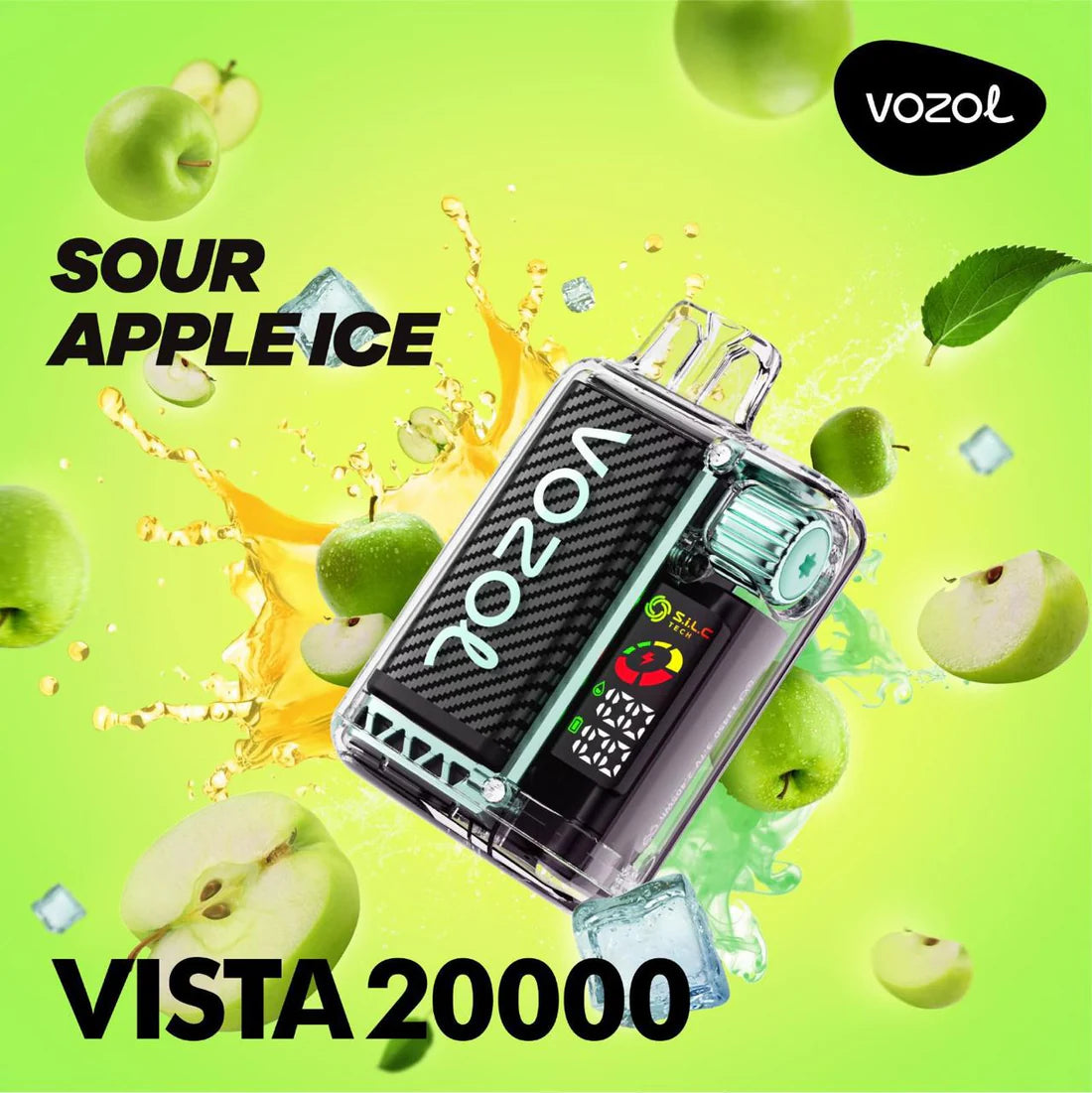 Vozol Vista 20000 Sour Apple Ice – disposable vape with sour apple ice flavor