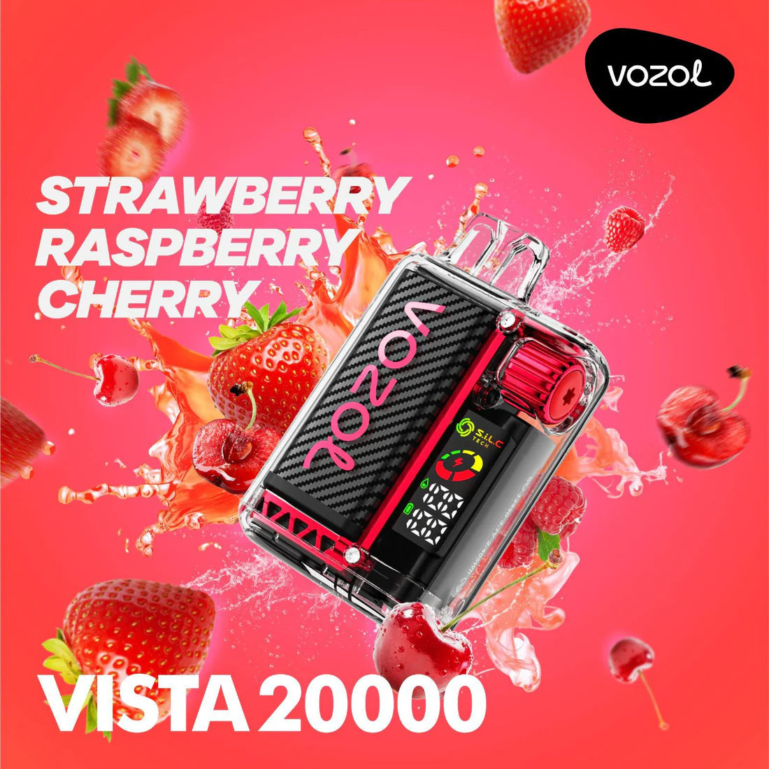 Vozol Vista 20000 Strawberry Raspberry Cherry – disposable vape with strawberry raspberry cherry