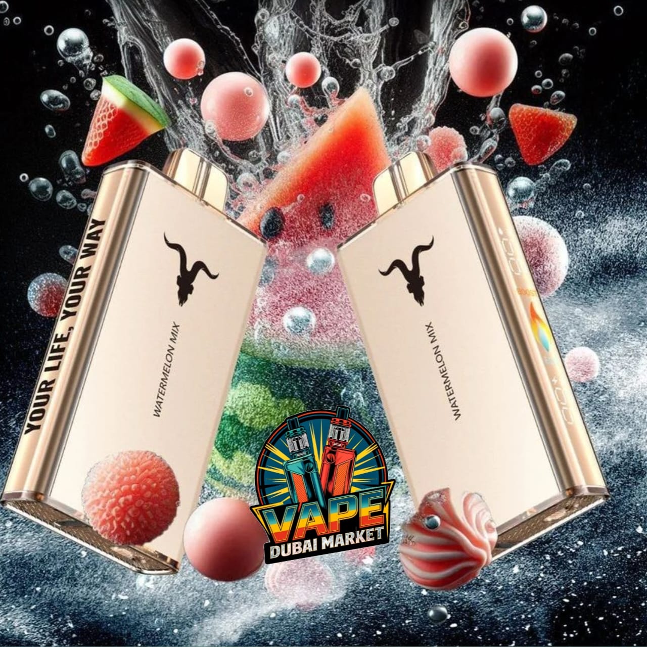 Ignite V250 25000 Puffs Vape,Watermelon flavor, Long-Lasting Disposable, Dubai