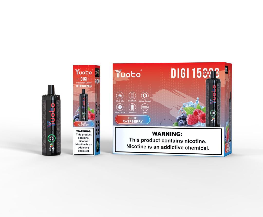 Yuoto Digi Blue Raspberry – disposable vape 15000 puffs with blue raspberry flavor