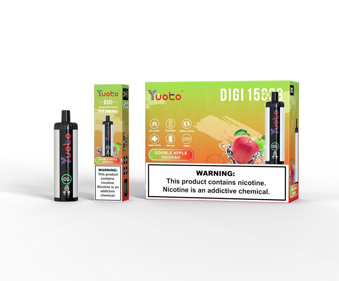 Yuoto Digi Double Apple Hookah – disposable vape 15000 puffs with double apple hookah
