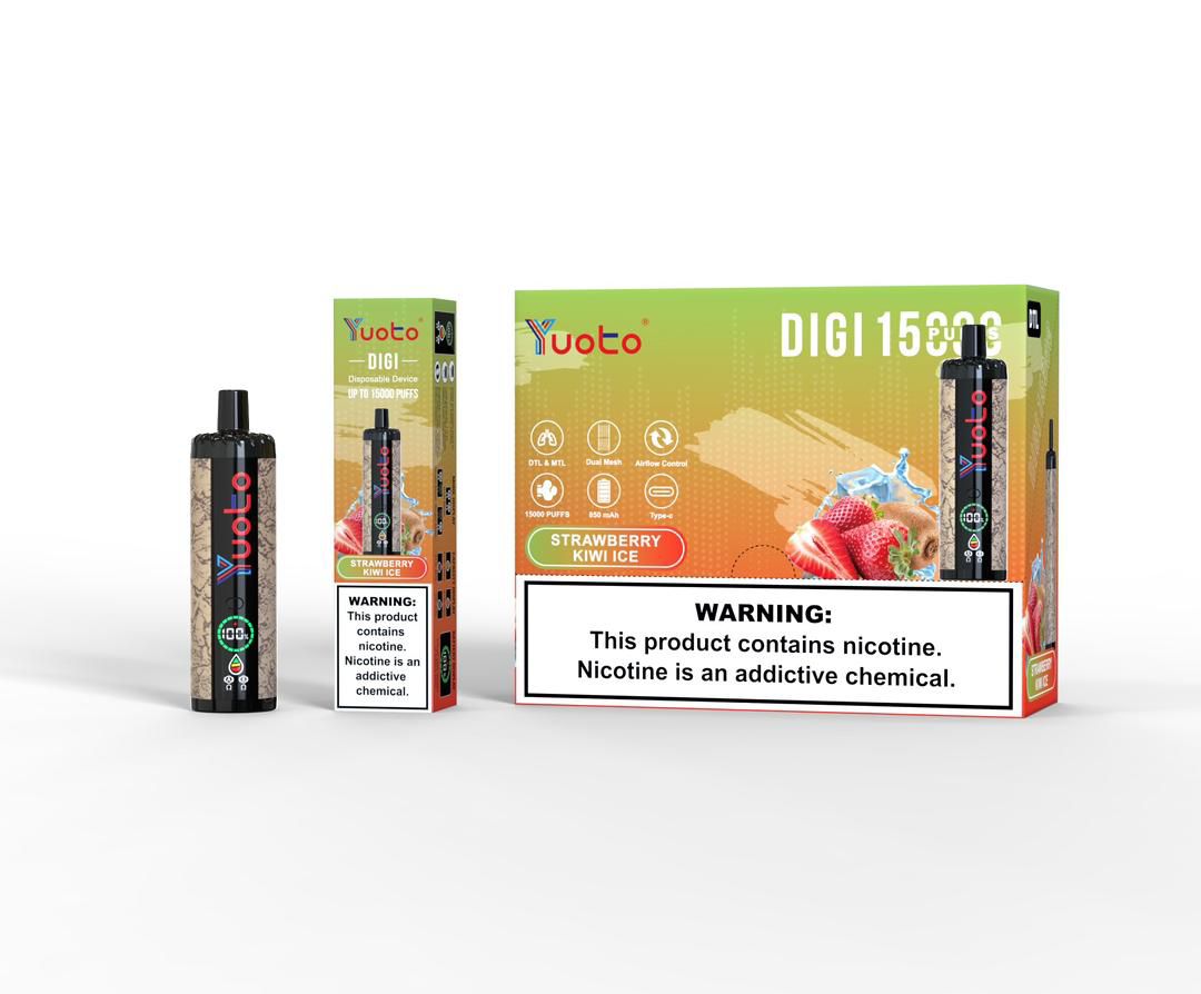 Yuoto Digi Strawberry Kiwi Ice – disposable vape 15000 puffs with strawberry kiwi ice flavor