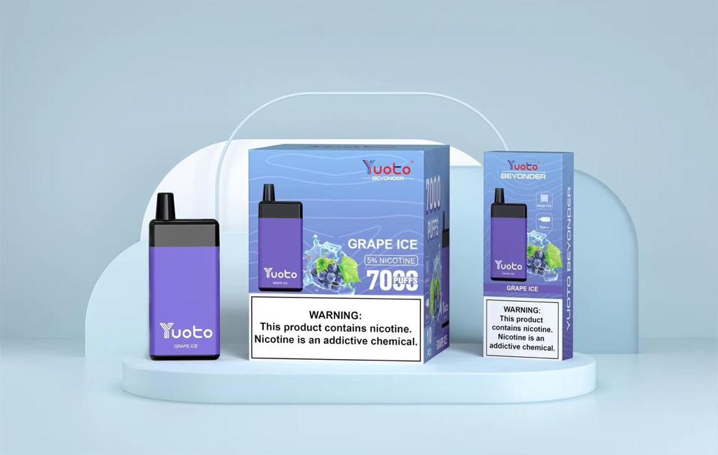 Yuoto Grape Ice disposable vape 7000 puffs with grape ice flavor and 5% nicotine