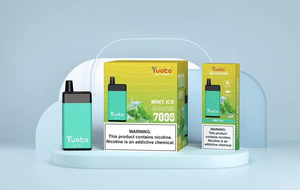 Yuoto Mint Ice disposable vape 7000 puffs with mint ice flavor and 5% nicotine