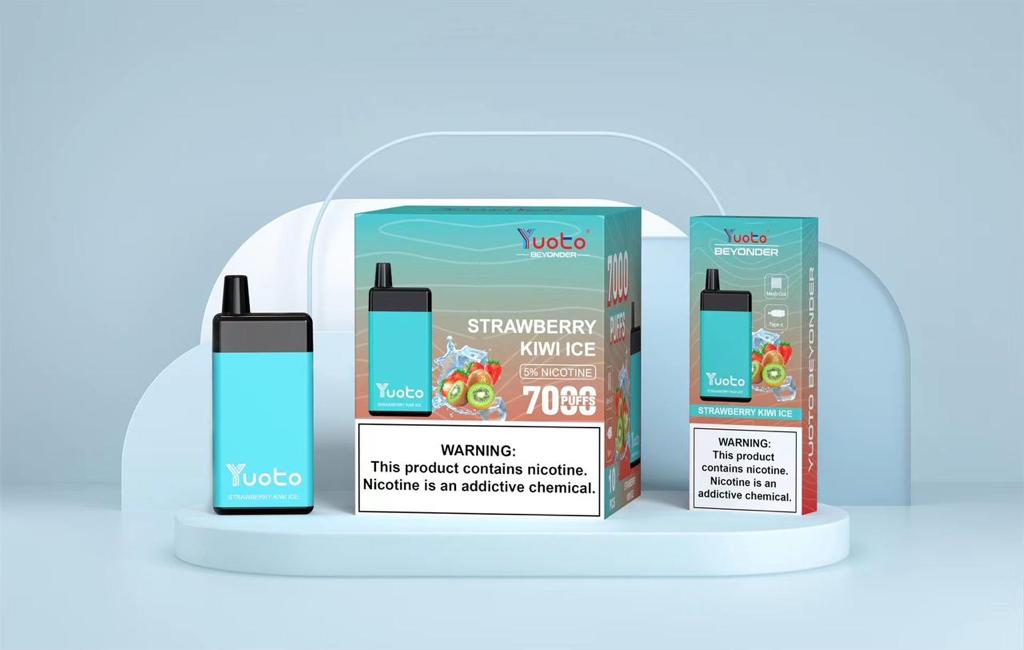 Yuoto Strawberry Kiwi Ice disposable vape 7000 puffs with strawberry kiwi ice flavor