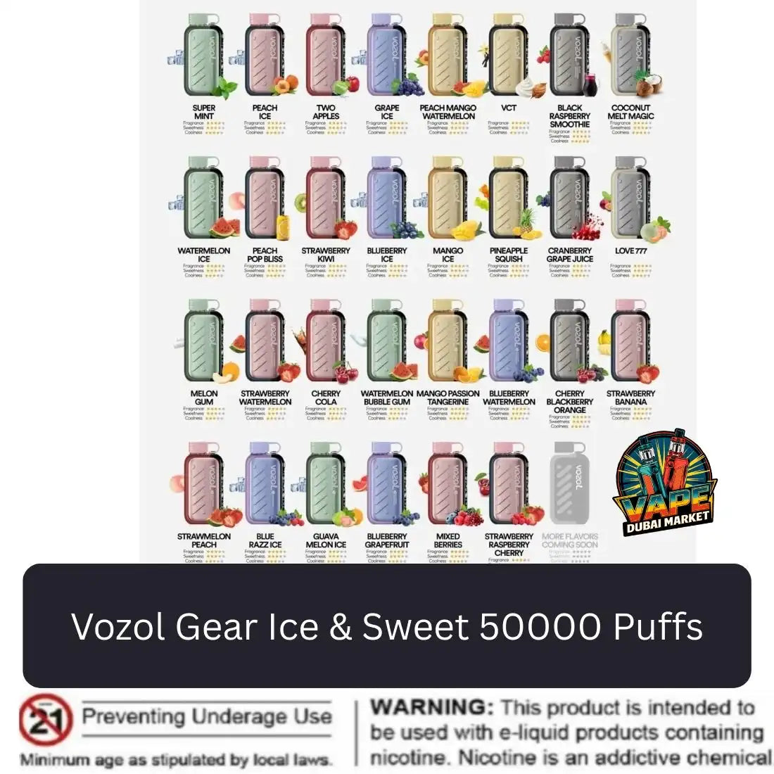 Vozol Gear Ice & Sweet 50000 Puffs Disposable Vape