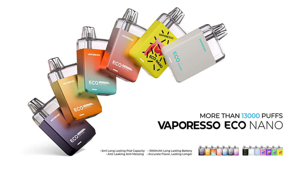 Vaporesso Eco nano refillable Pod system vape above 13000 puffs New and Authentic good product In UAE