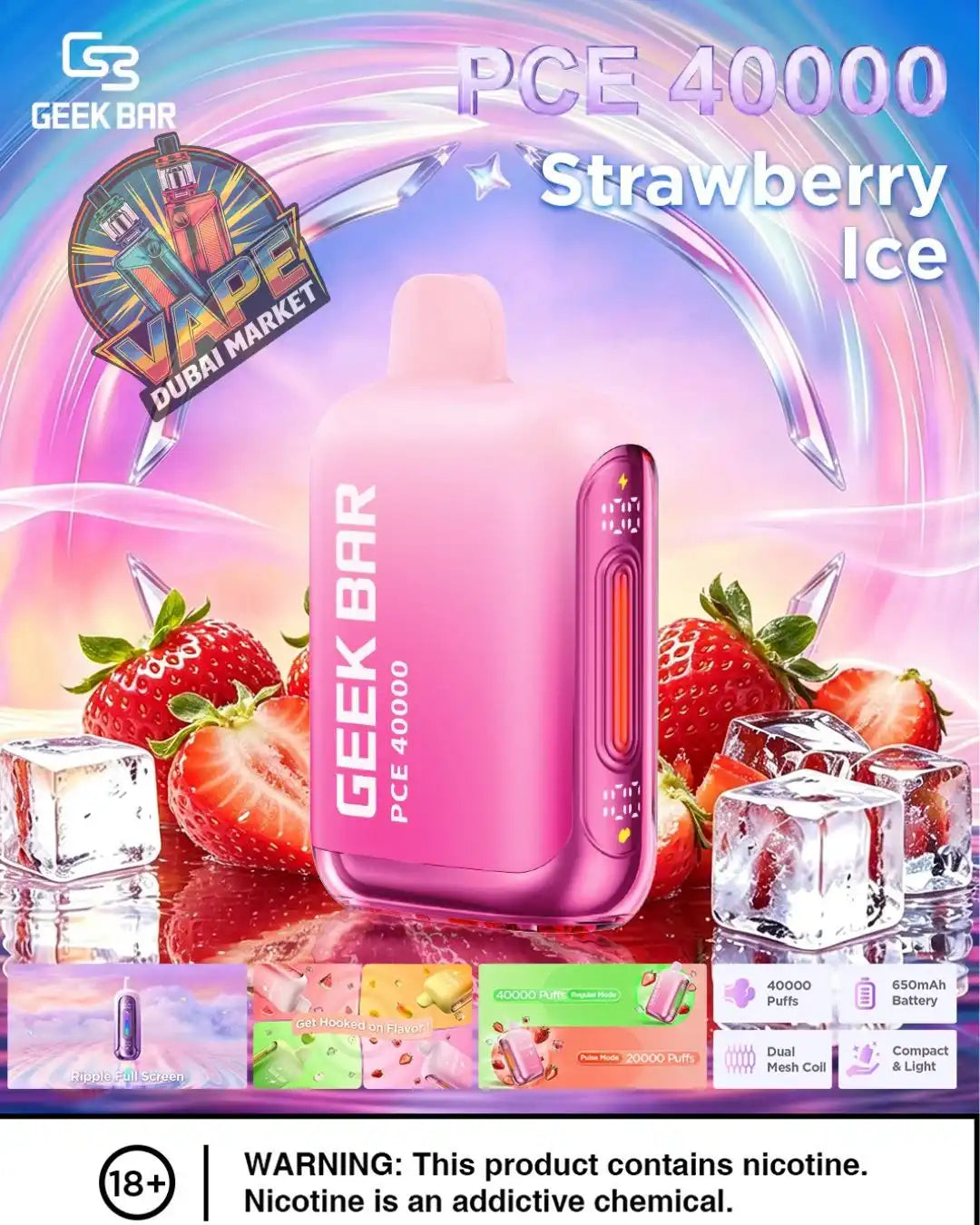 GEEK BAR PCE 40000 Puffs 50mg Disposable Vape