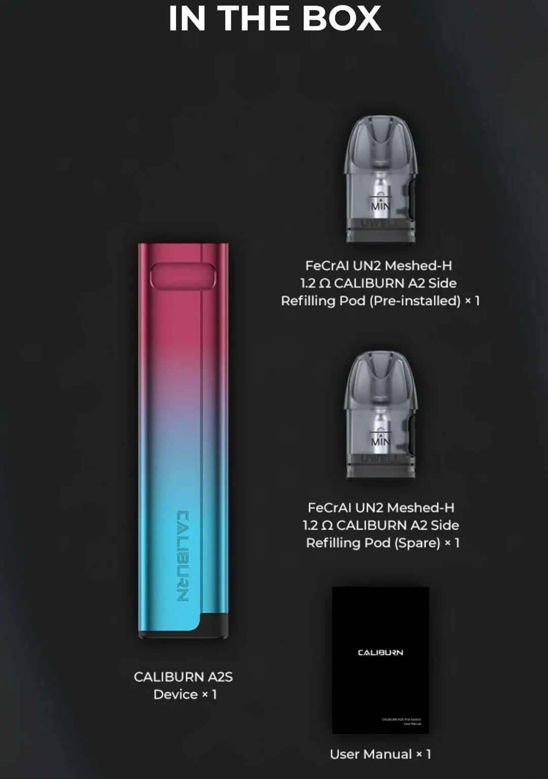 UWELL Caliburn A2S Pod System Vape - Best Price in Dubai UAE 2024520mAh Battery,Best Price,Caliburn A2S,Compact Vape,Draw-Activated,Dubai UAE,Pod System,Refillable Pod,UWell,Vape