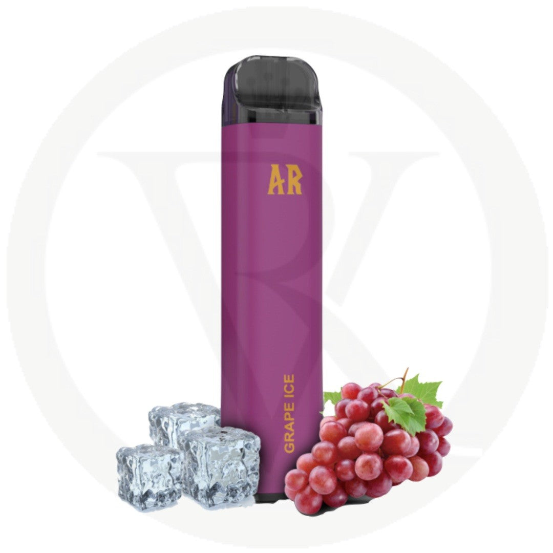 AR Grape Ice disposable vape with grapes and ice cubes