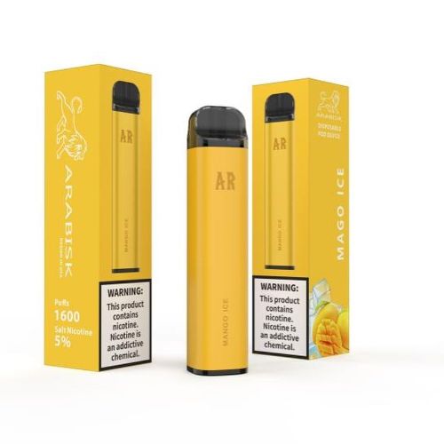 AR Mango Ice disposable vape 1600 puffs with packaging and mango