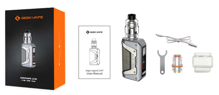Aegis Legend L200 SE Kit 200W full kit with box, accessories, and user manual